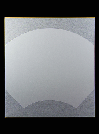 色紙　銀扇中白