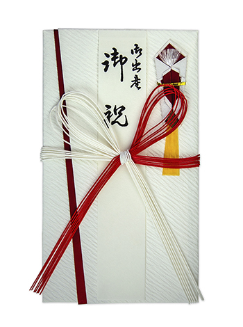 金封　伊予和紙檀紙　赤白７本花結び 表紙