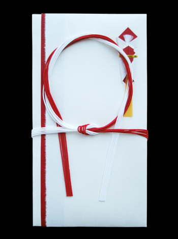 コットン金封絹赤白日の出 表