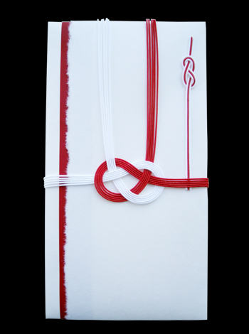 コットン金封絹赤白淡路結 表