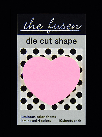 付箋紙ダイカット　蛍光ハート大　1P