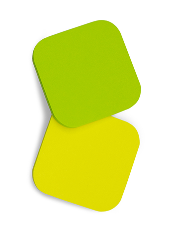 角丸ふせん小45x45 グリーン＆イエロー