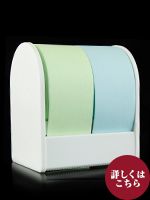 ロール付箋25mm グリーン＆ブルー ディスペンサー付